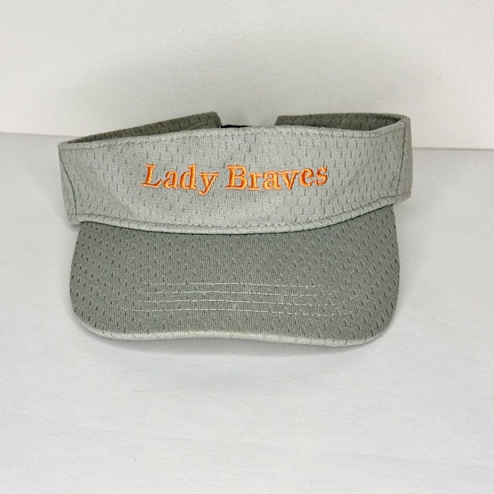 Lady Braves Visor Gray‎ & Orange Women’s Mesh Sun Visor Big X
